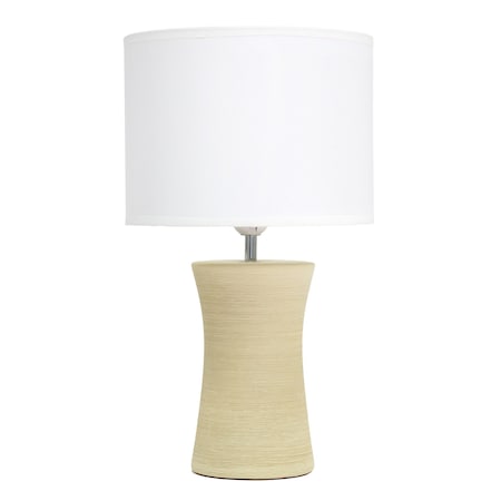 Simple Designs Ceramic Hourglass Table Lamp, Beige LT2099-BGE